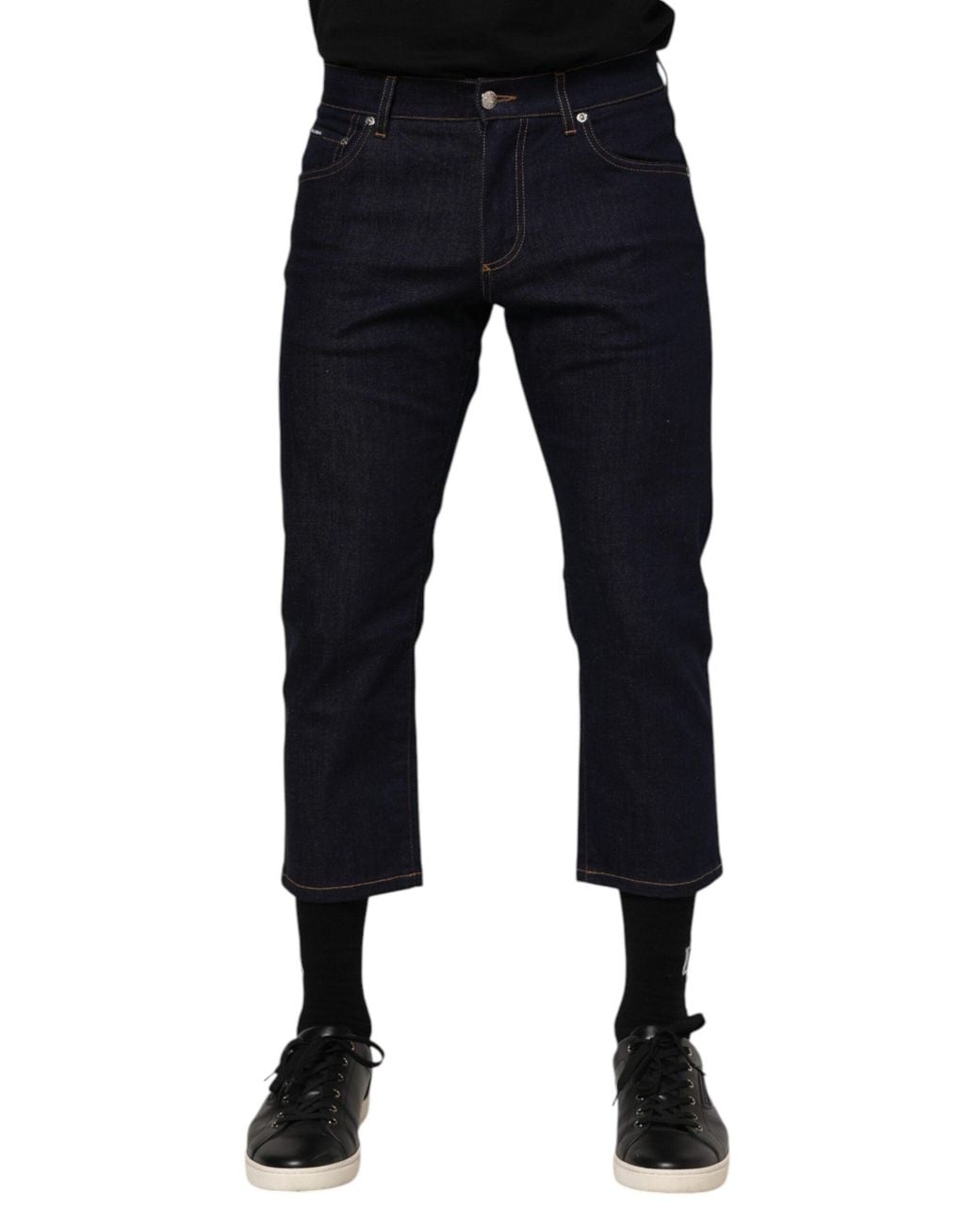 Dolce & Gabbana Blue Cropped Denim Jeans for men