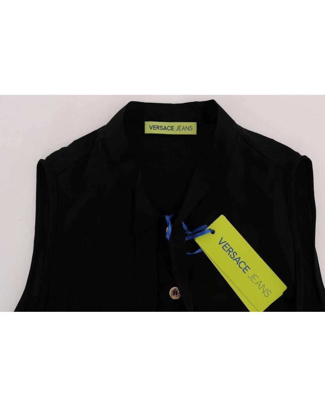 Versace Jeans Black Sleeveless Viscose Blouse Top