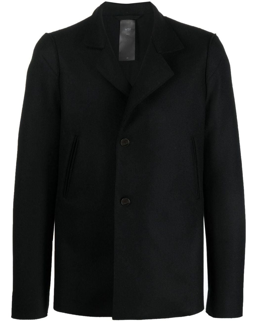 SAPIO Black Double-Breasted Cotton-Wool Blazer for men