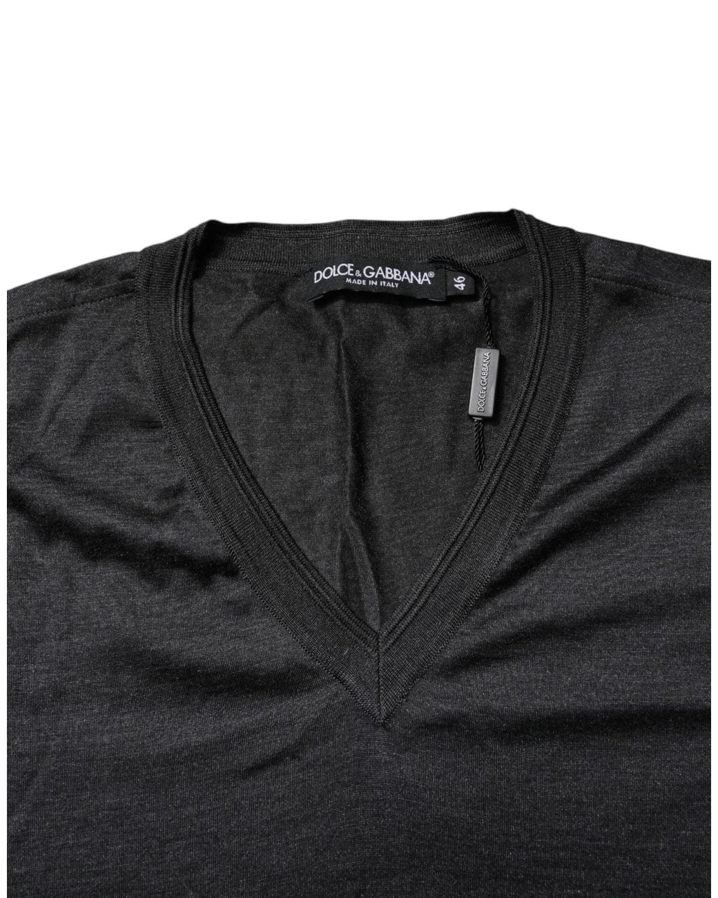 Dolce & Gabbana Black Vneck Short Sleeve Tshirt for men