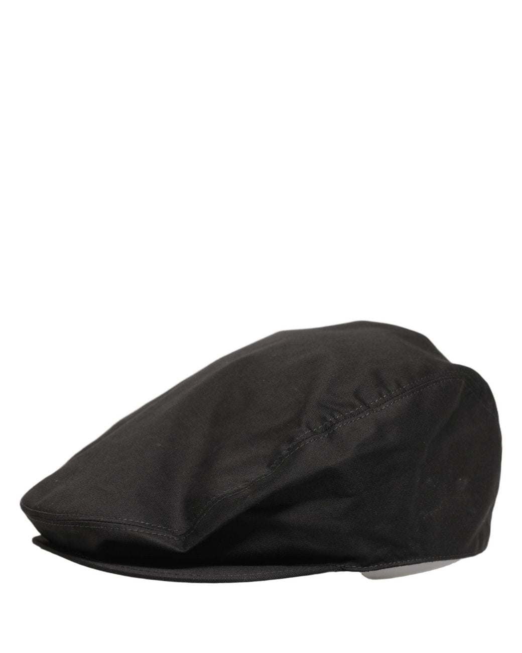 Dolce & Gabbana Men Black Cotton Stretch Newsboy Cloth Capello Hat for men