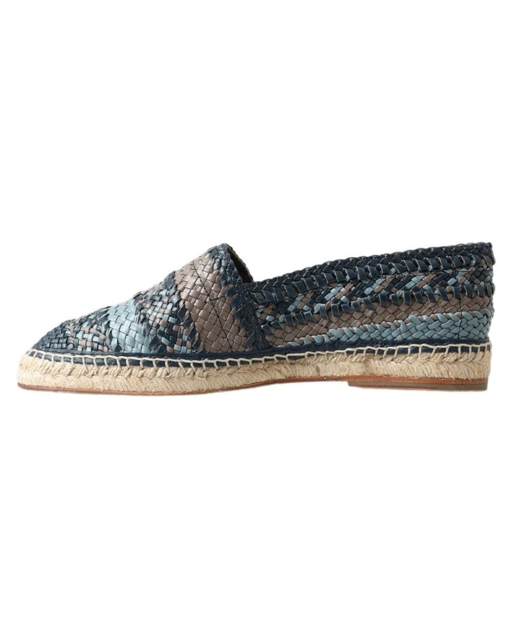 Dolce & Gabbana Blue Leather Buffalo Espadrille Shoes for men