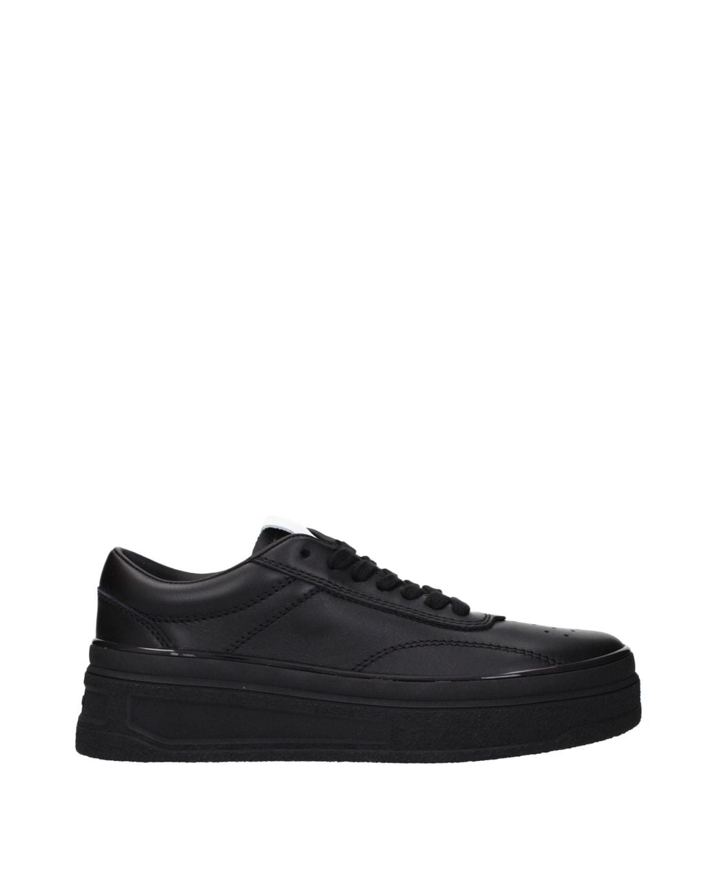 Jil Sander Black Leather Platform Sneakers
