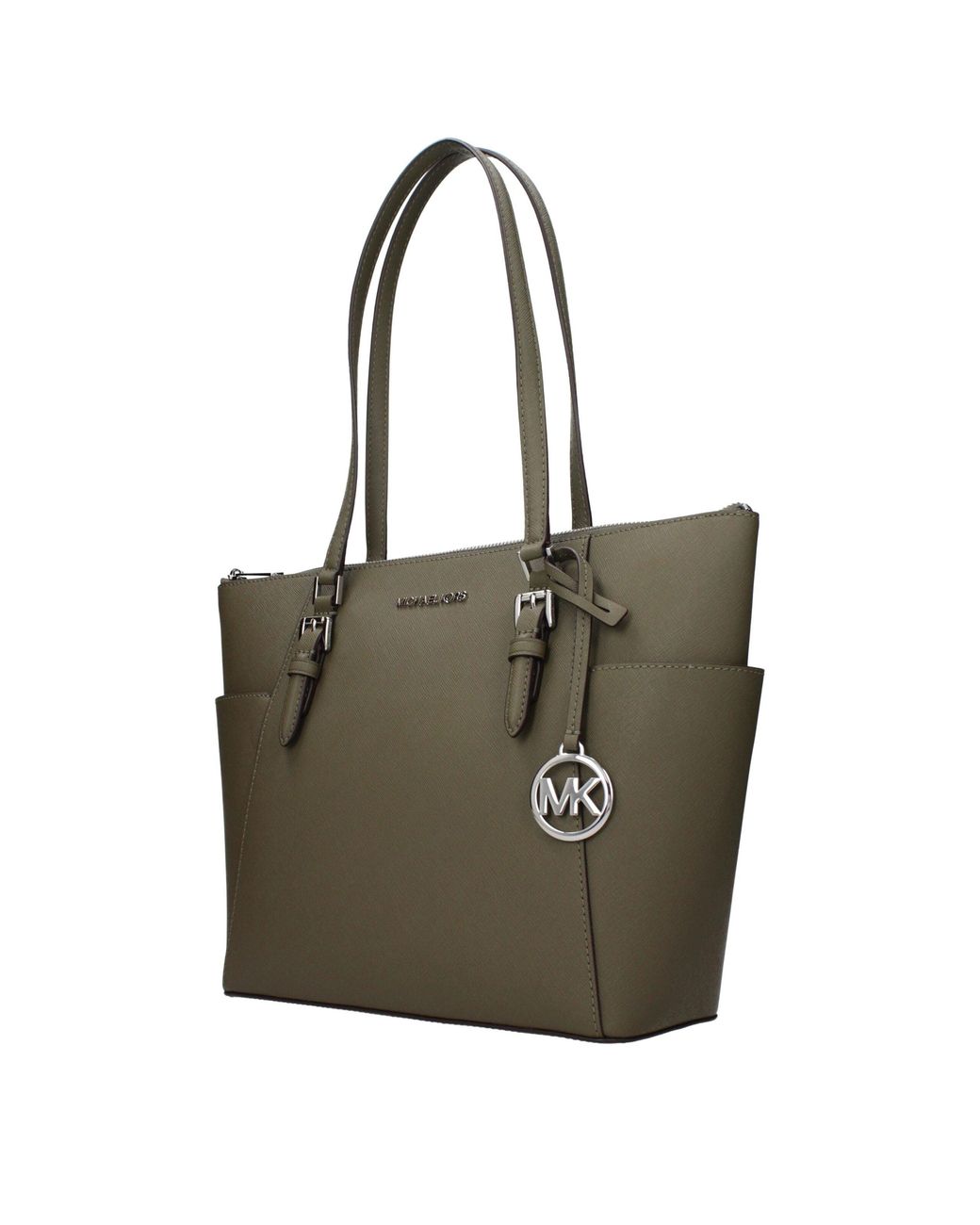 Michael Kors Green Charlotte Shoulder Bag/ Leather
