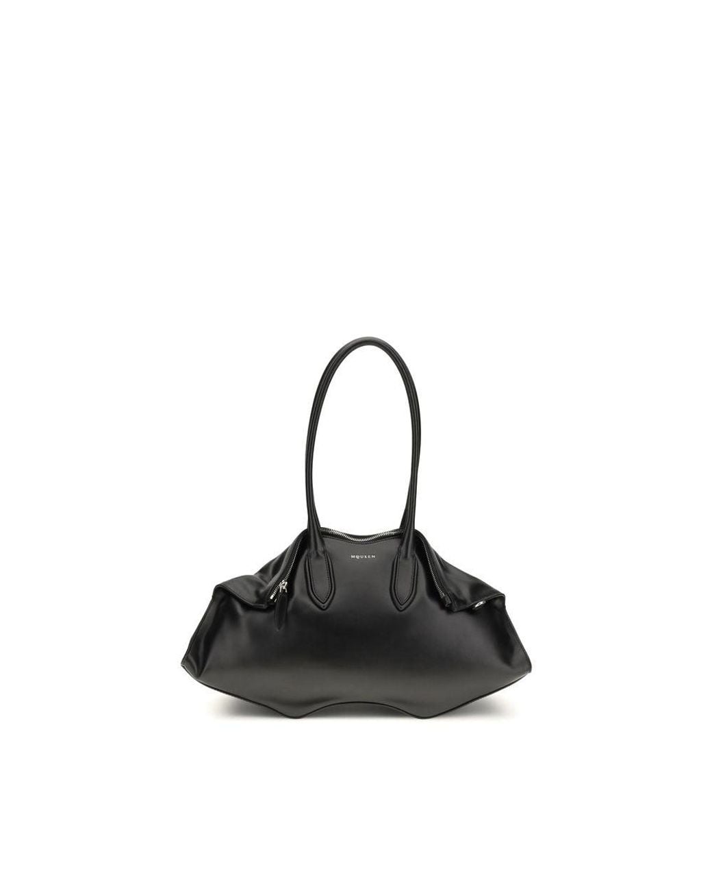McQueen Black Calf Leather Bos Taurus Shoulder Bag