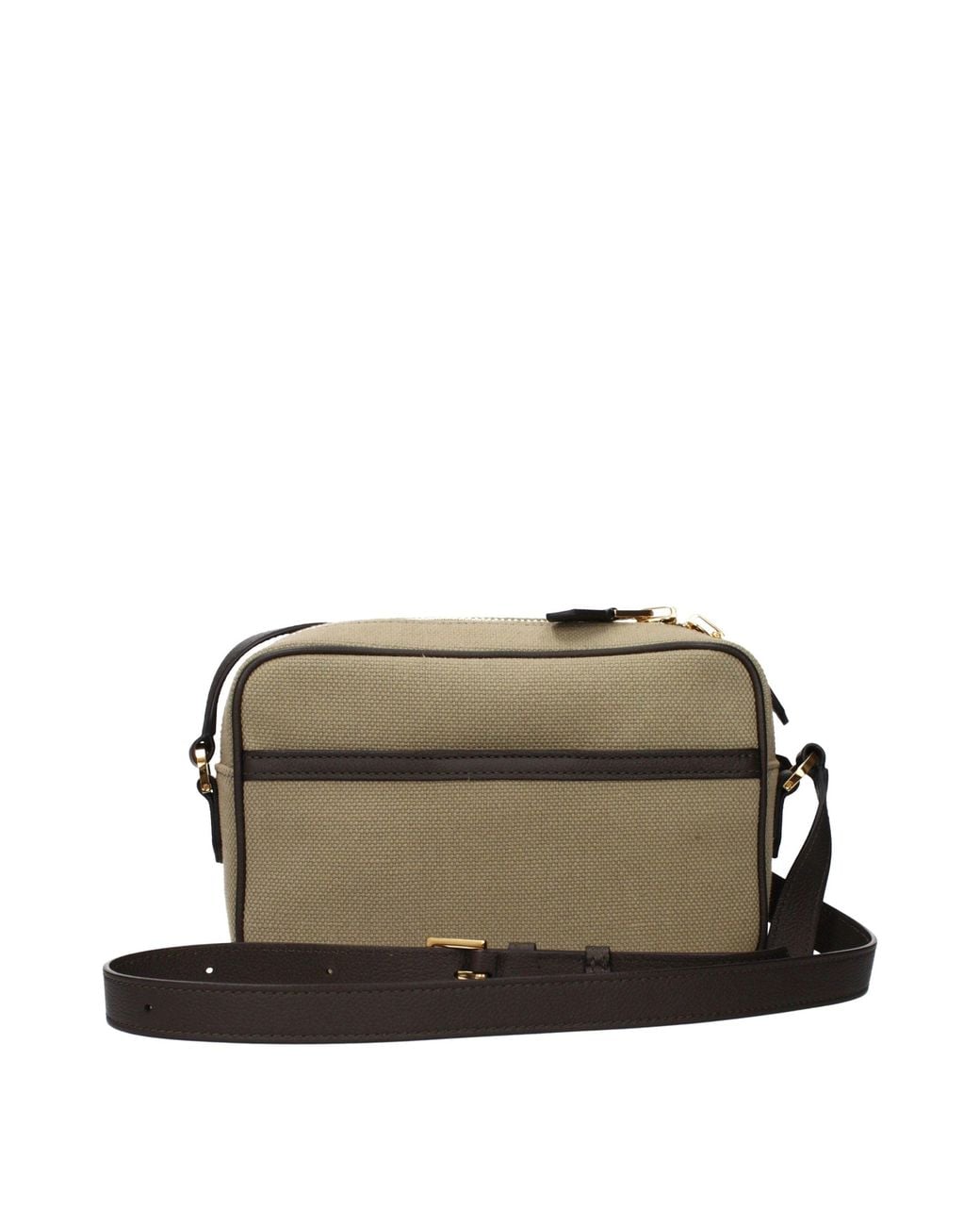 Tom Ford Black Beige Fabric Crossbody Bag