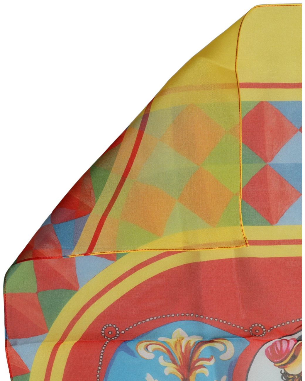 Dolce & Gabbana Multicolor Silk Carretto Print Foulard Scarf