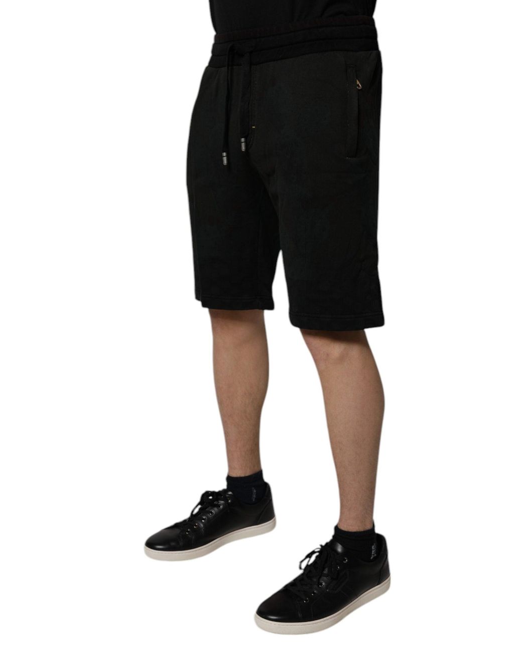 Dolce & Gabbana Black Cotton Sweatmen's Bermuda Shorts for men