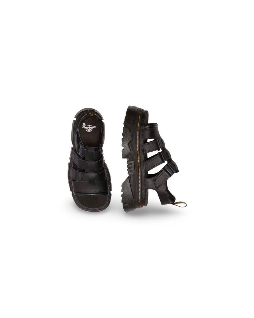 Dr. Martens Black Leather Platform Sandals