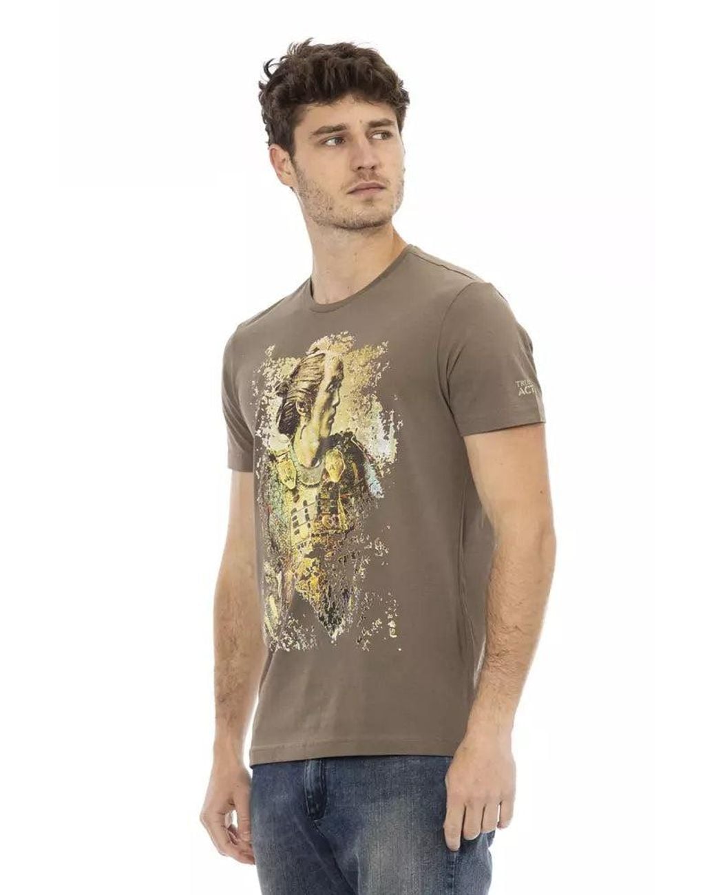 TRUSSARDI ACTION Gray Brown Cotton Men T for men