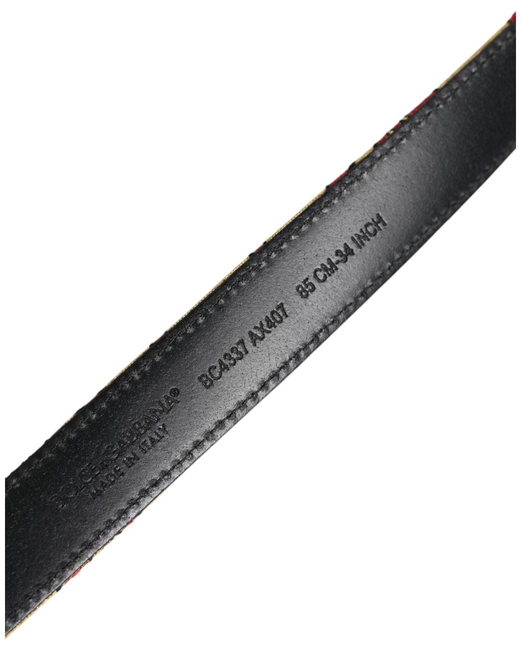 Dolce & Gabbana Black Floral Jacquard Metal Buckle Belt for men