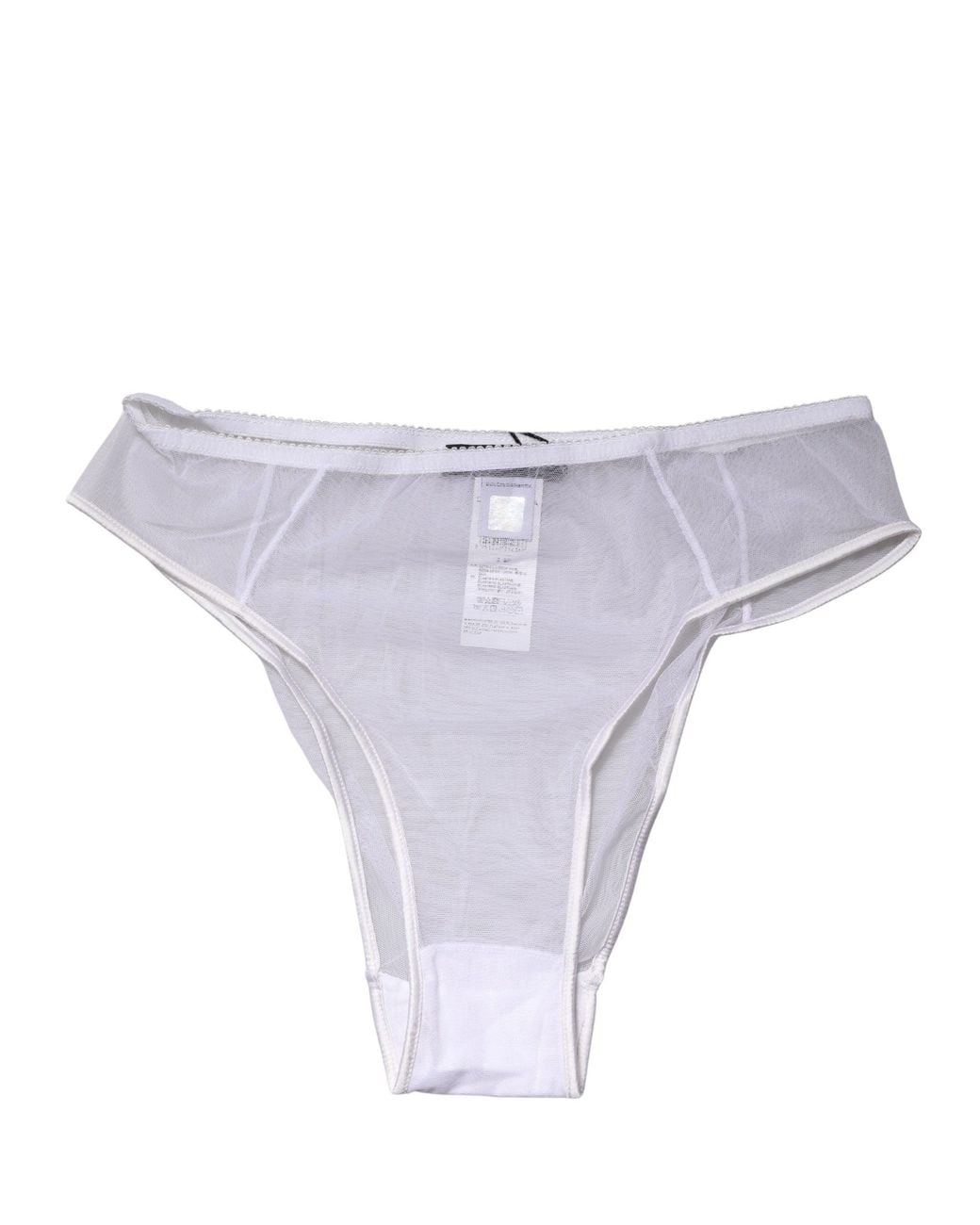 Dolce & Gabbana Blue White Sheer Silk Stretch High Brief Underwear