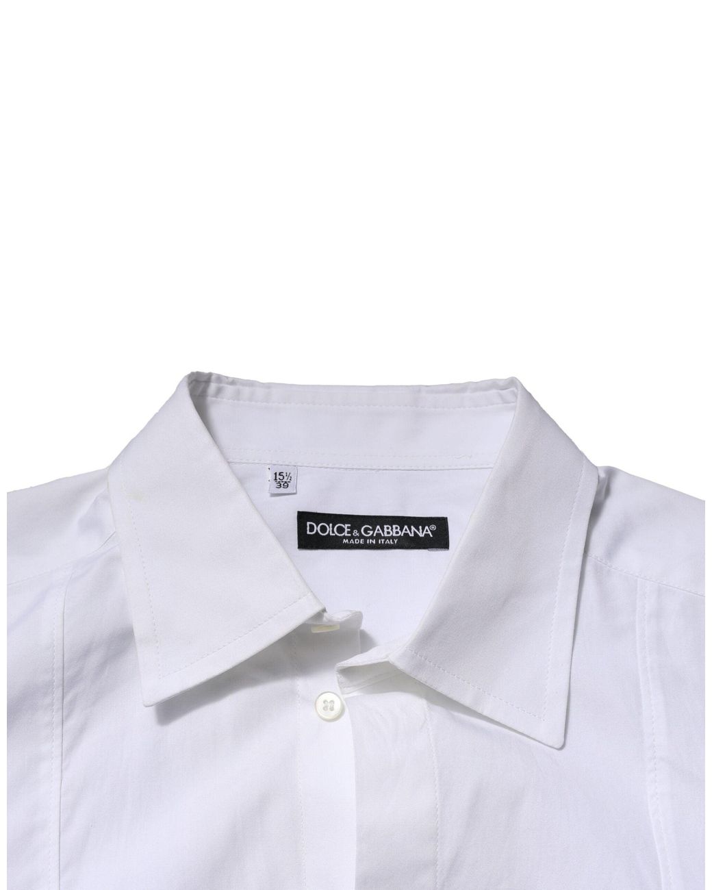 Dolce & Gabbana White Poplin Cotton Formal Dress Shirt for men