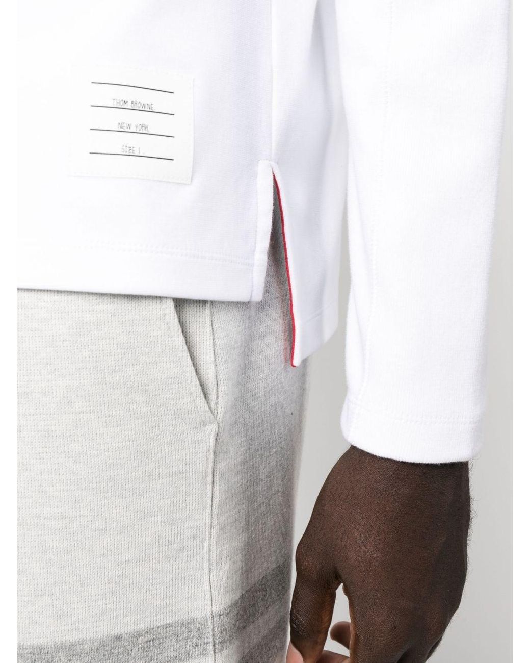 Thom Browne Gray 4-Bar Long-Sleeved T-Shirt for men