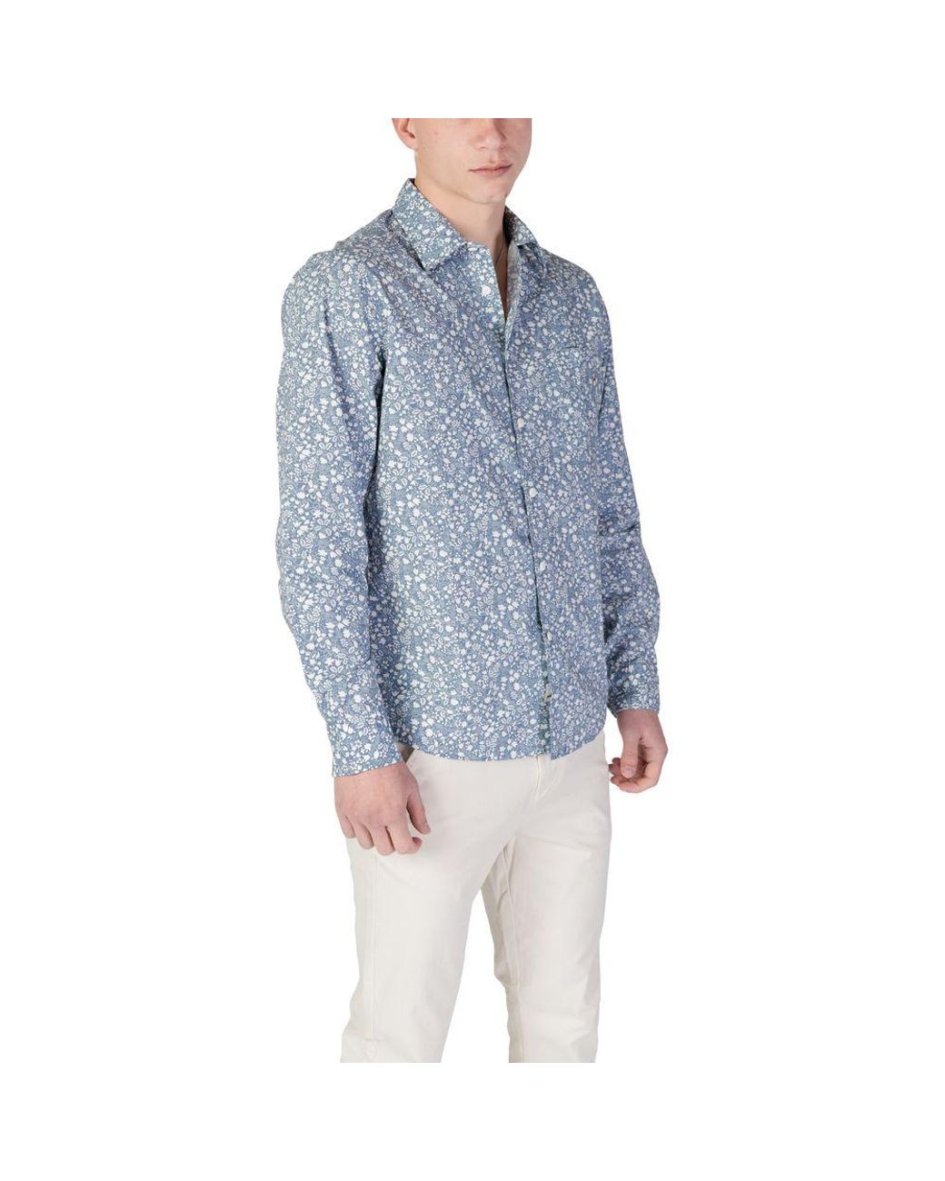 Replay Light Blue Cotton Shirt for men
