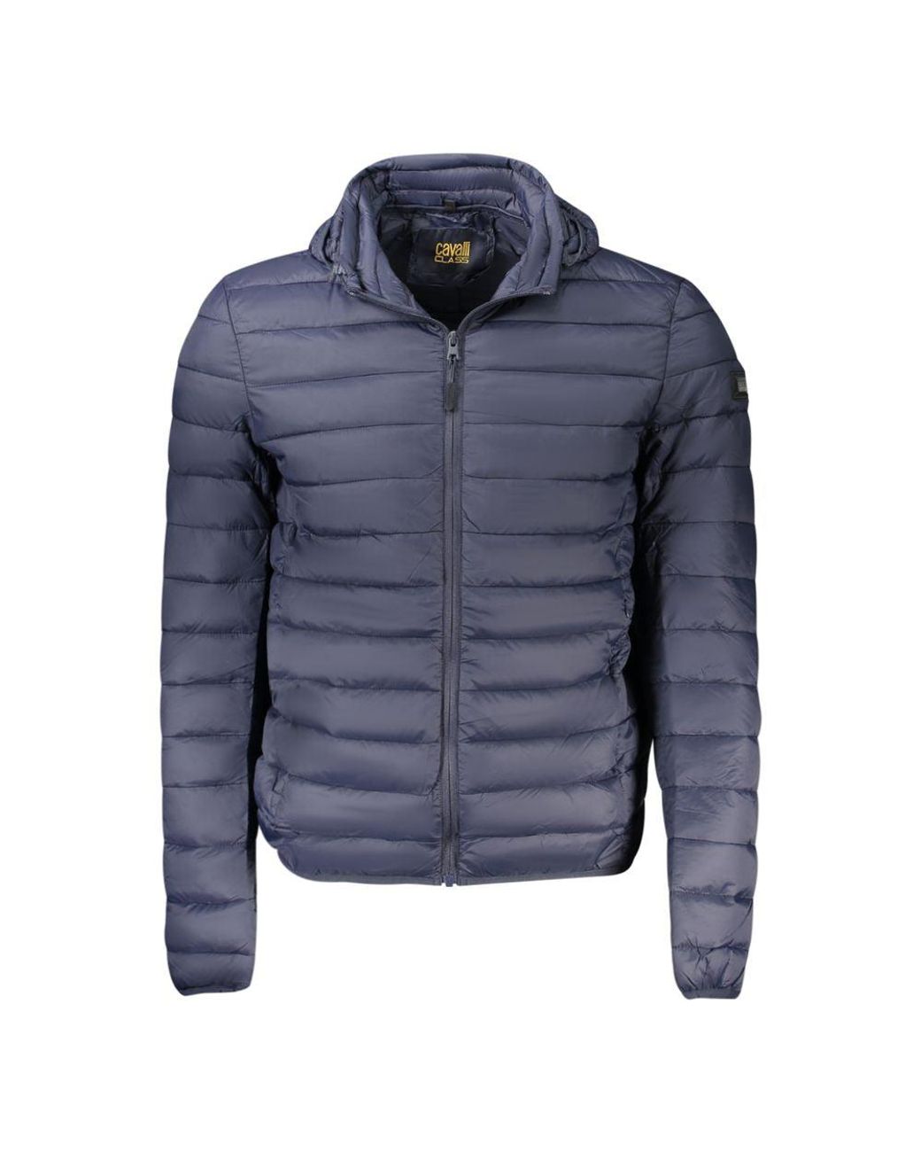 Roberto Cavalli Blue Padded Jacket Hooded Lightweight for men