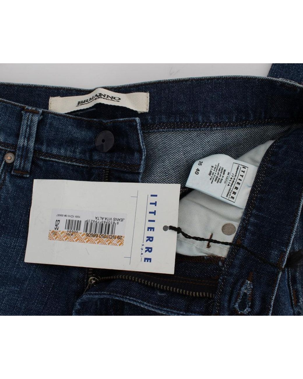 Ermanno Scervino Blue Wash Cotton Blend Slim Fit Jeans