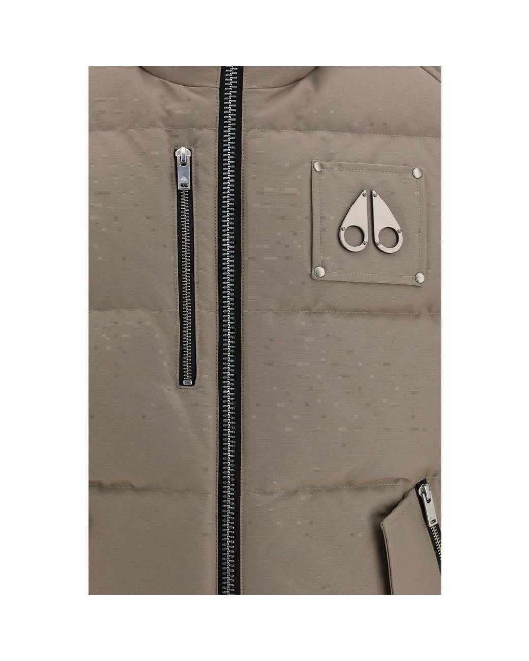 Moose Knuckles Brown Beige Cotton Sleeveless Jacket for men