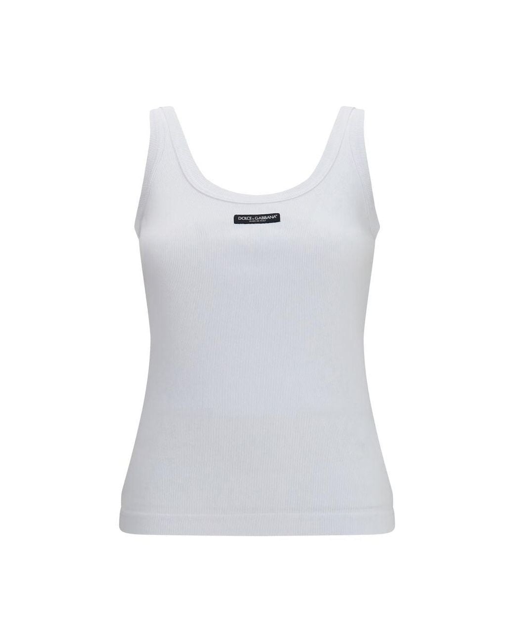 Dolce & Gabbana White Cotton Tank Tops