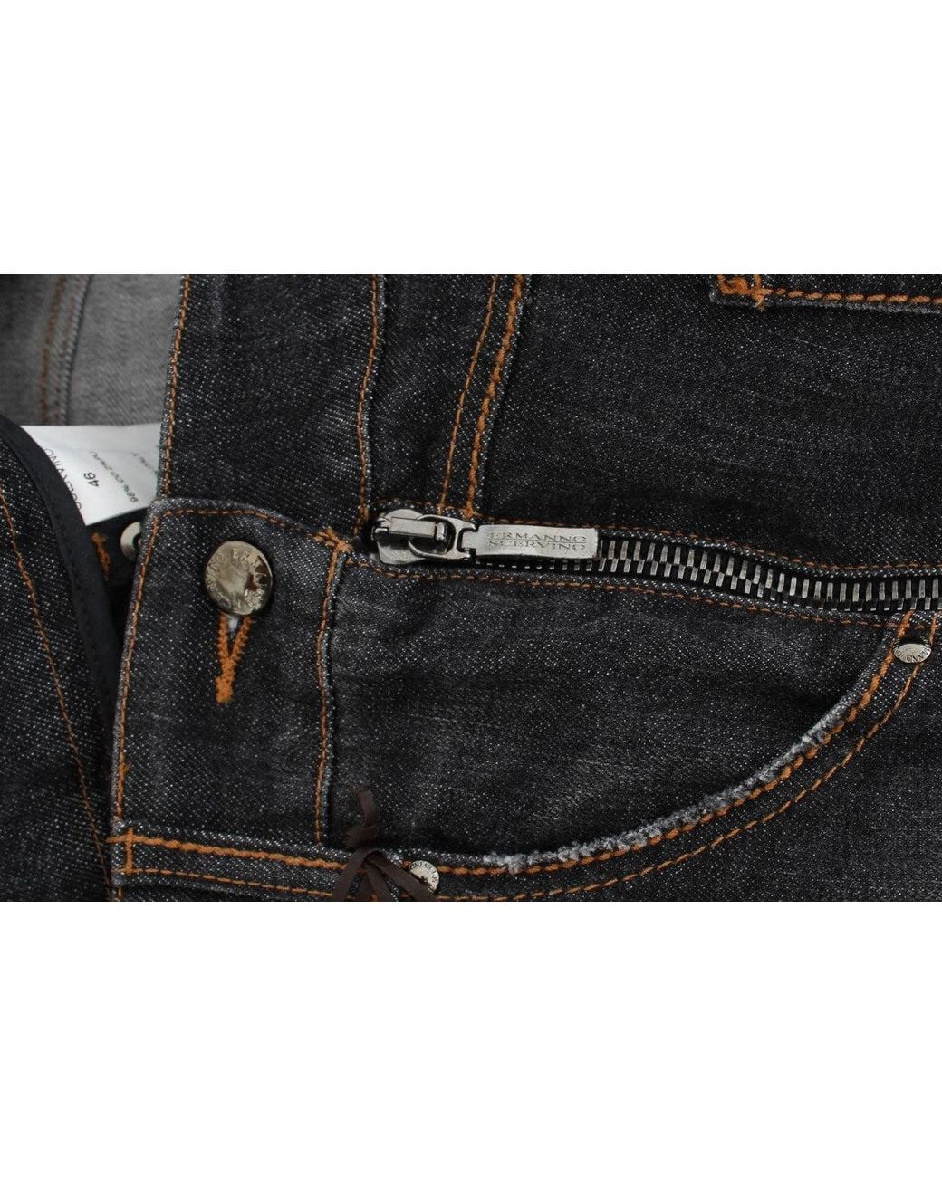 Ermanno Scervino Black Cotton Slim Fit Jeans