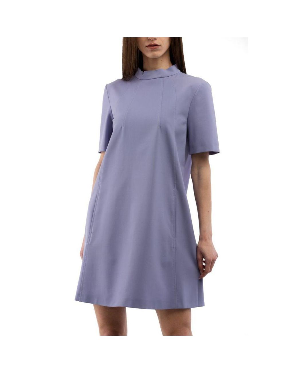 Moschino Blue Lace-Trimmed Silk Blend Midi Dress