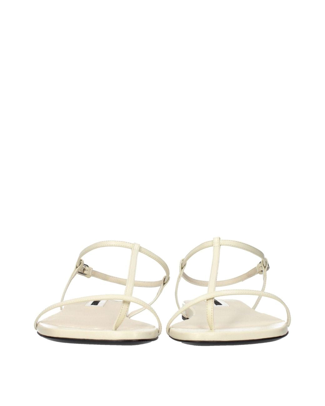 Jil Sander Natural Leather Flip-Flop Sandals