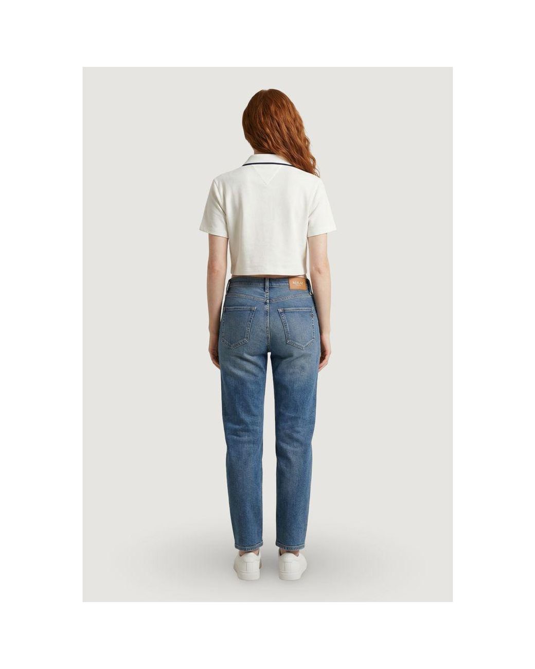 Replay Blue Cotton Relaxed Fit Jeans