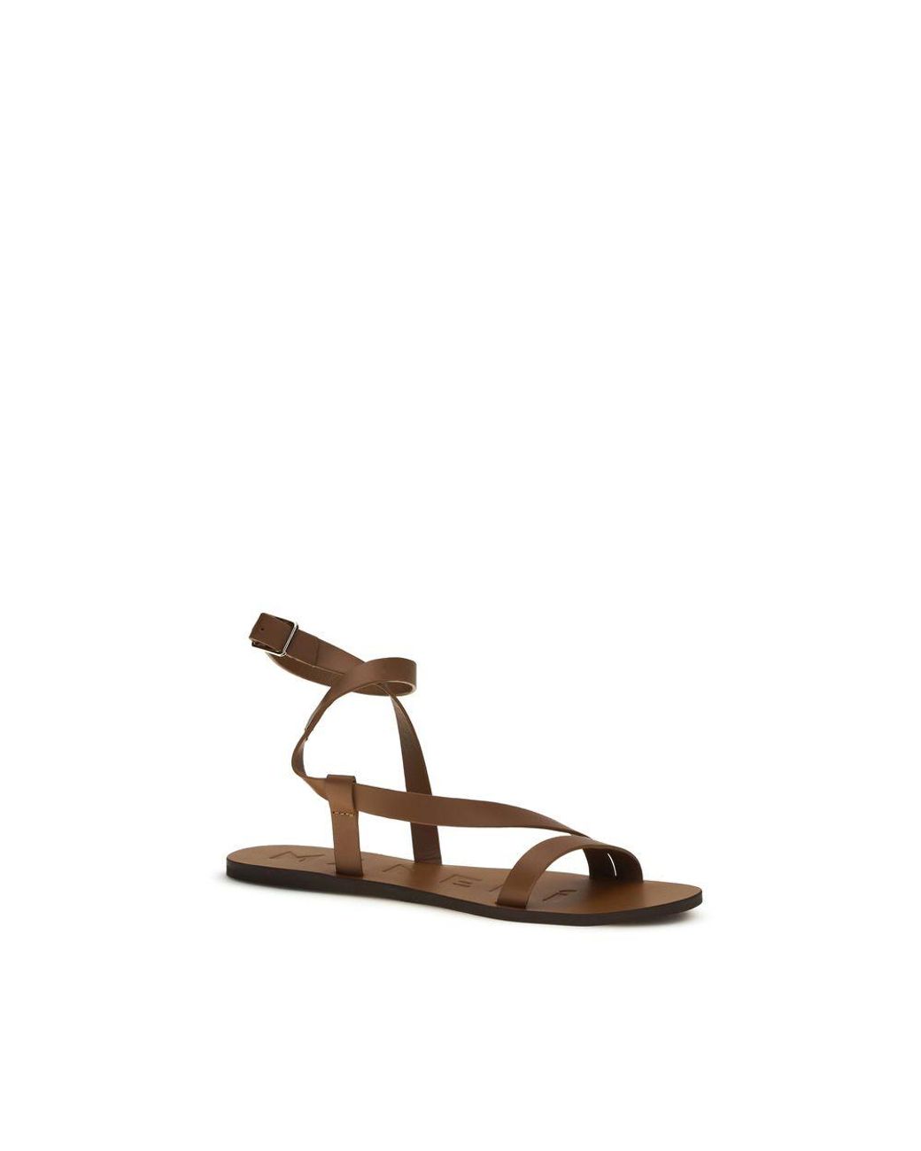 Manebí Brown Calf Leather Bos Taurus Flat Sandals