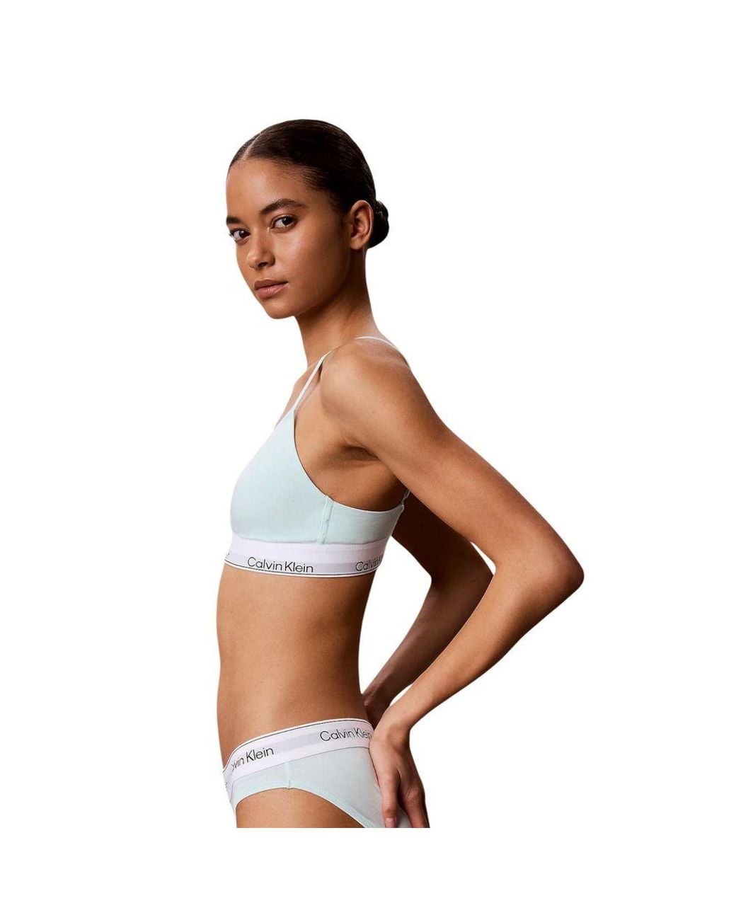 Calvin Klein White Green Cotton Bra