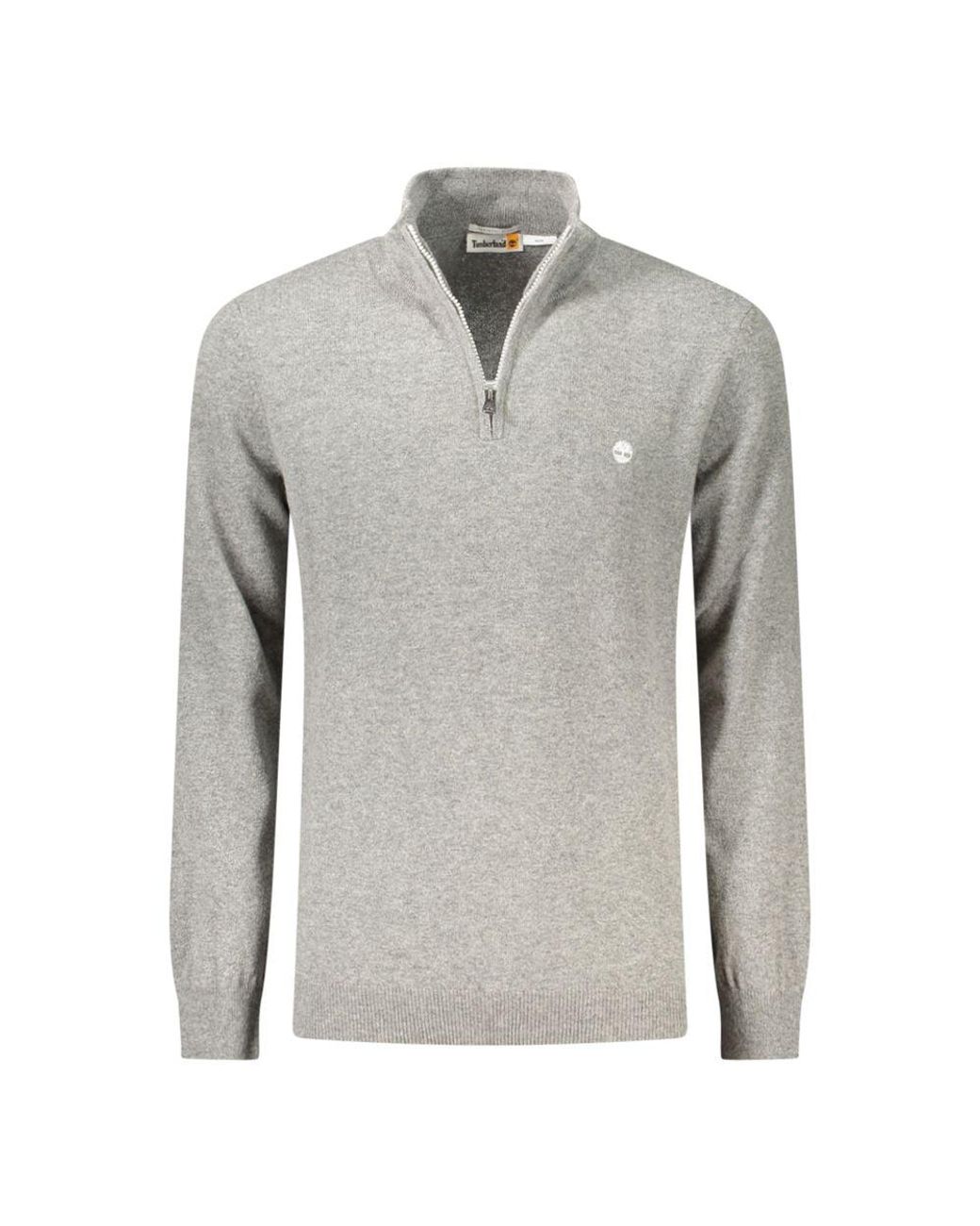 Timberland Gray Quarter Zip Long Sleeve Sweater for men