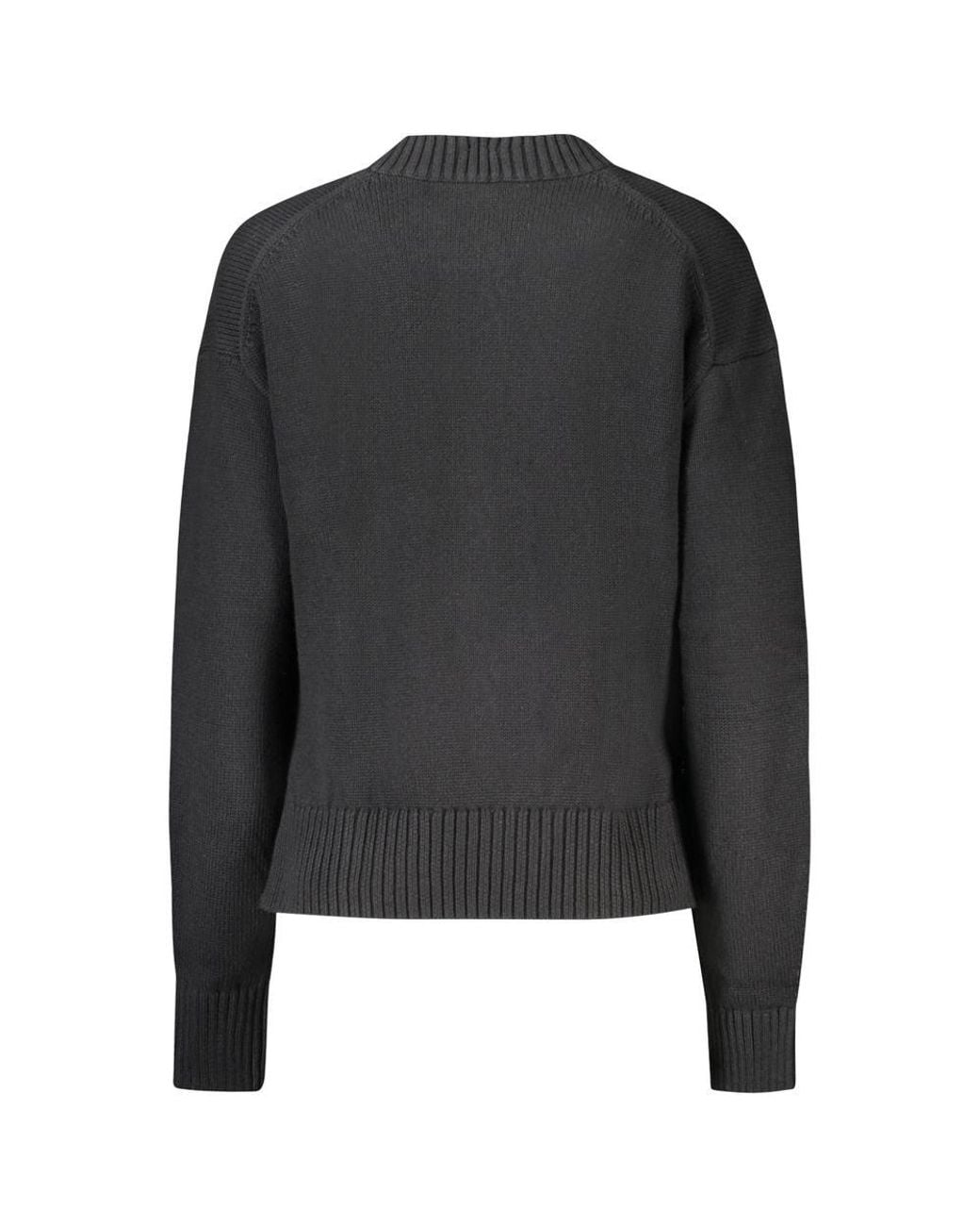 Calvin Klein Black Crew Neck Jumper Embroidered Logo Sweater
