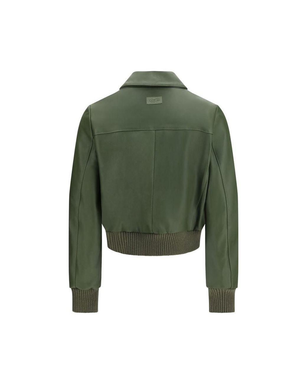 Valstar Green Bicolor Leather Leather Jacket