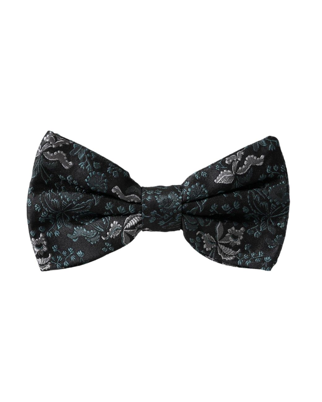 Dolce & Gabbana White Fantasy Floral Silk Adjustable Neck Bow Tie for men