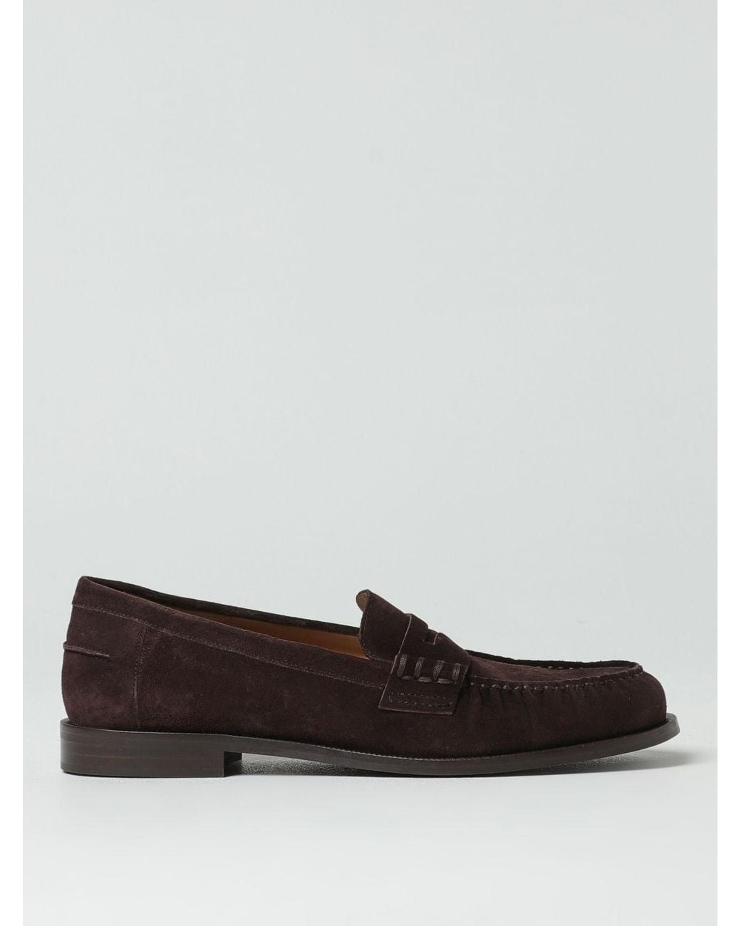 Emporio Armani Gray Penny Loafers Suede Leather Casual for men