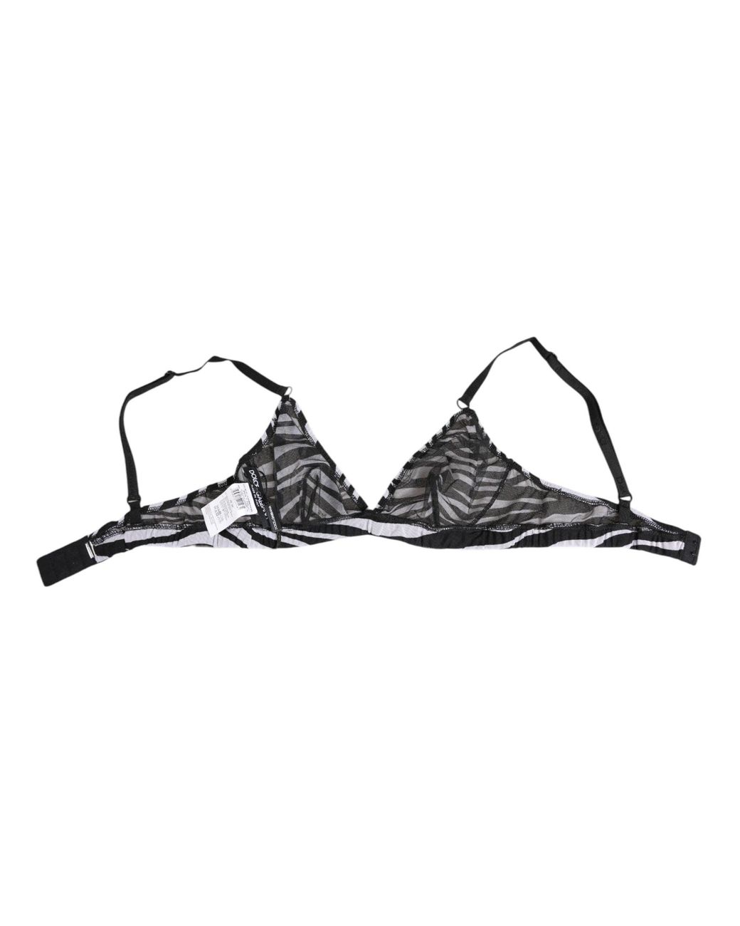 Dolce & Gabbana Multicolor Zebra Print Sheer Mesh Bralette Underwear And Silk Clothing