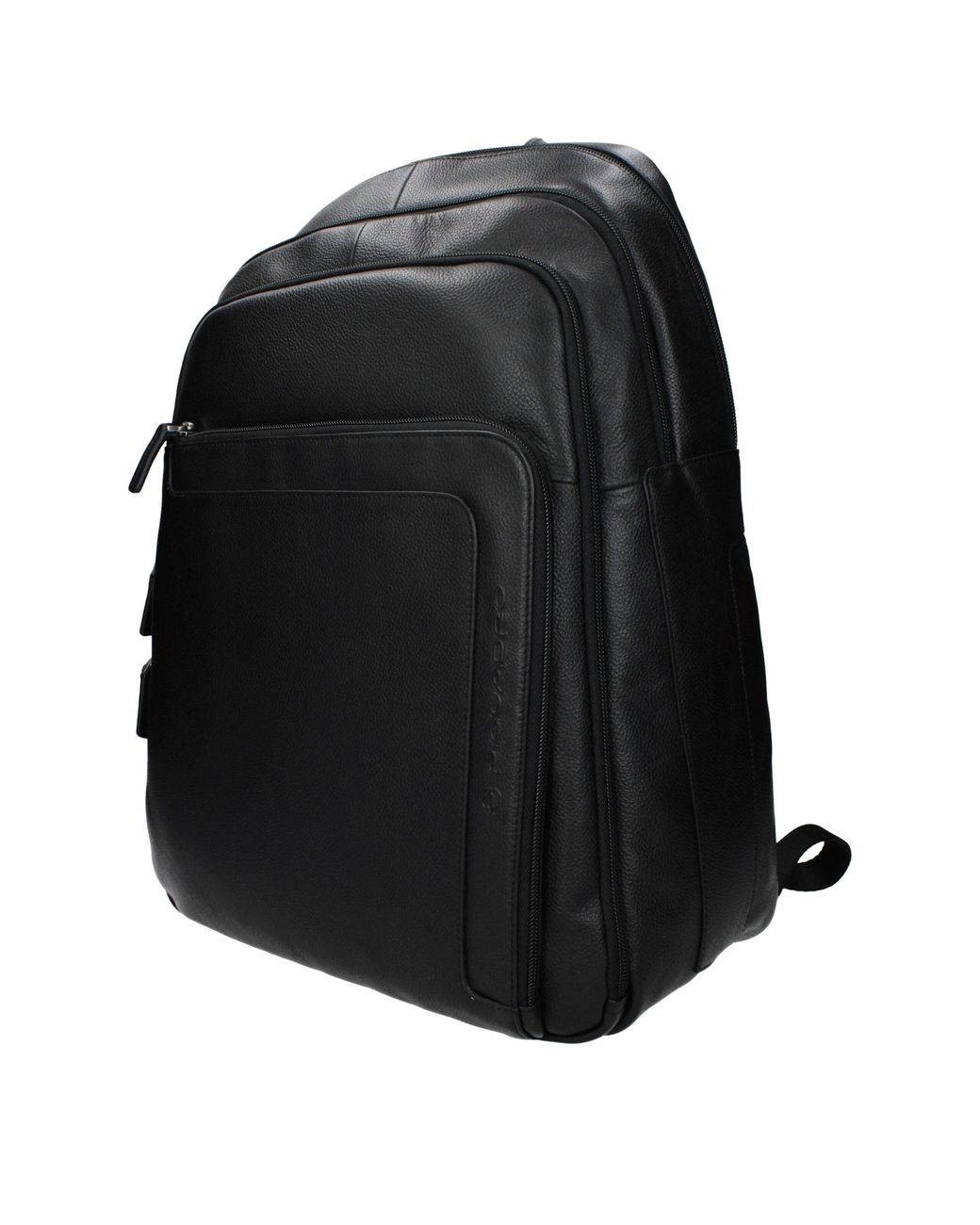 Piquadro Black Leather Backpack for men