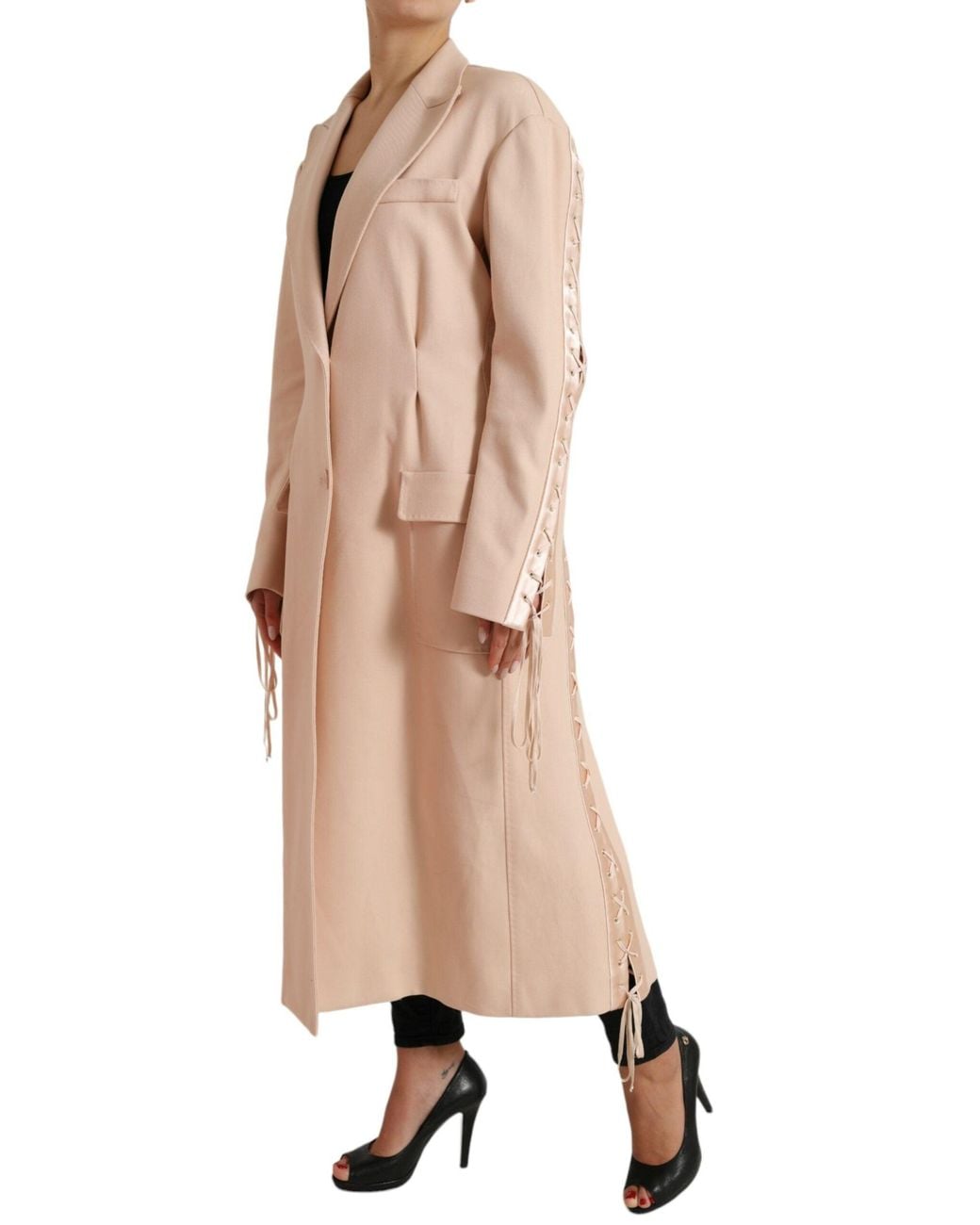 Dolce & Gabbana Natural Cotton Single Breasted Long Coat Jacket