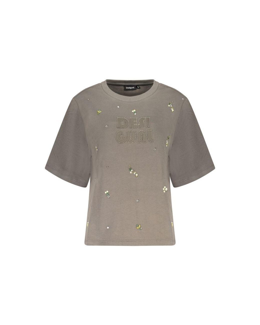 Desigual Gray Cotton Sweatshirt