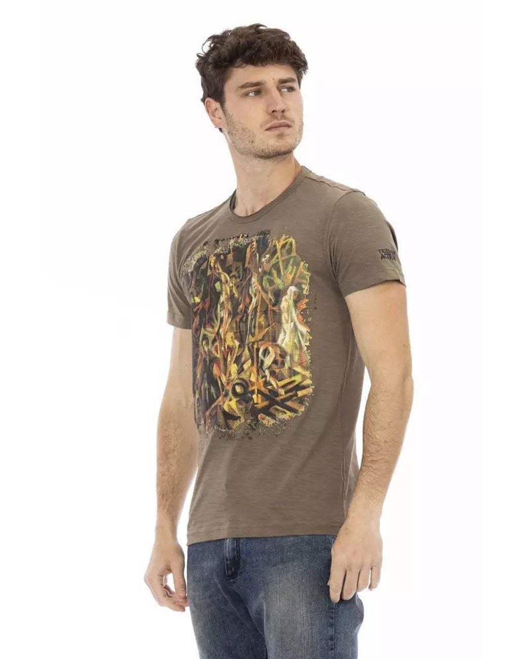 TRUSSARDI ACTION Gray Brown Cotton Men T for men