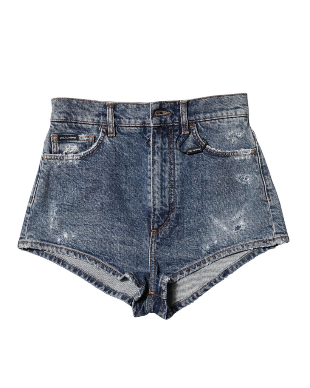 Dolce & Gabbana Blue Denim Distressed Shorts