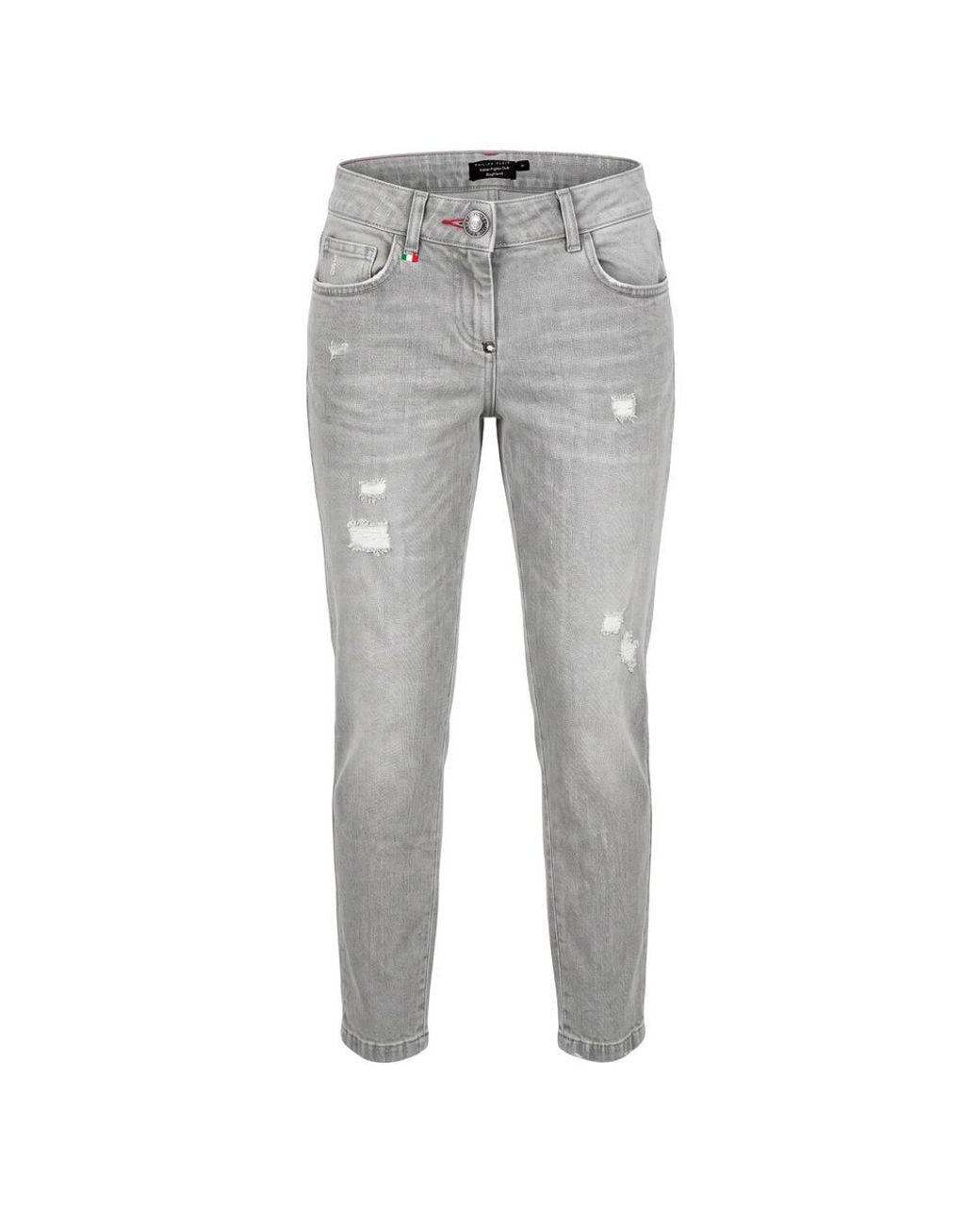 Philipp Plein Gray Fabric Jeans