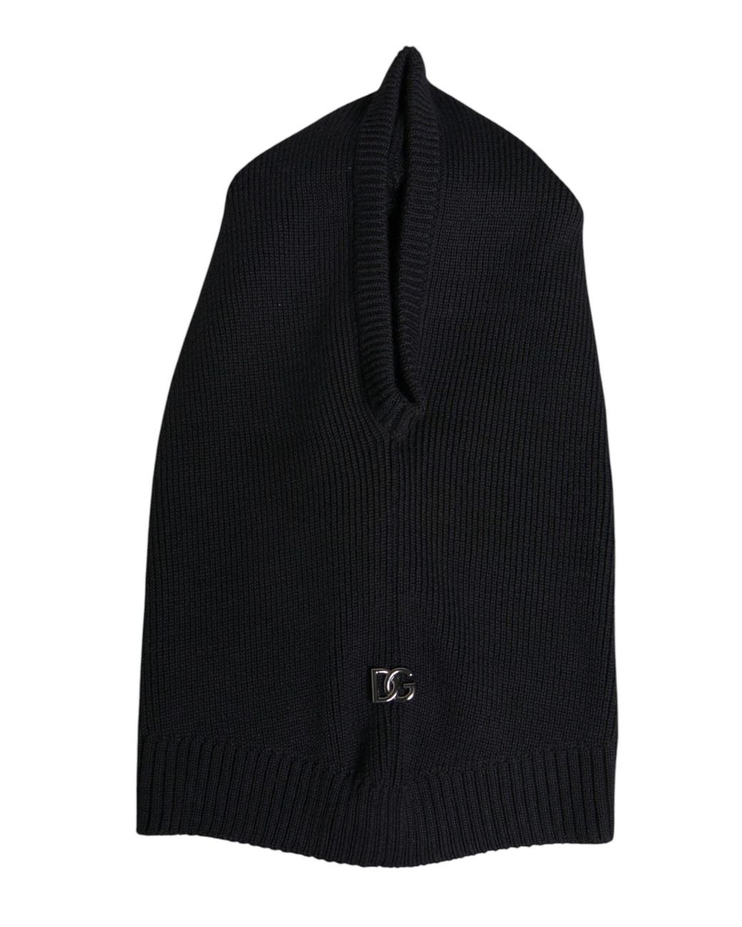 Dolce & Gabbana Black Wool Whole Head Wrap Balaclava Hat for men