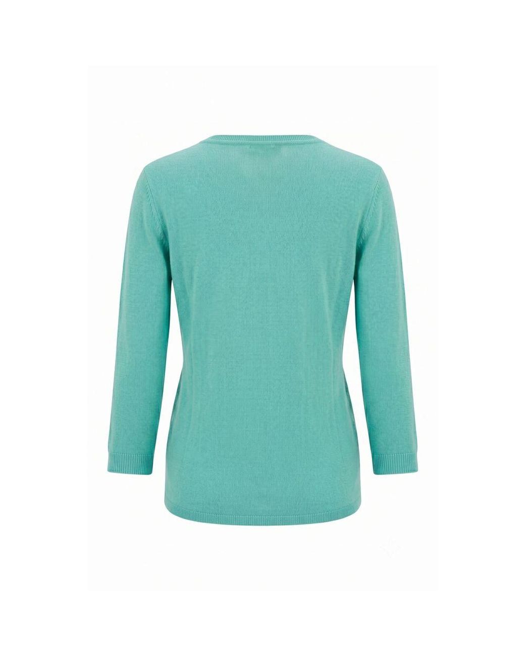 Malo Green Blue Cotton Sweater