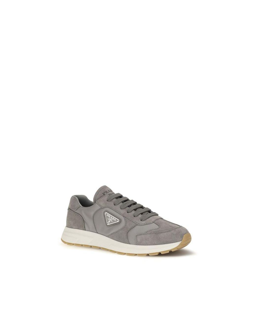 Prada Gray Recycled Polyamide Athletic Sneakers for men