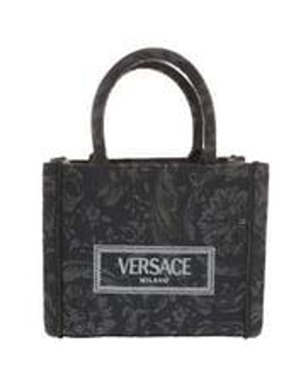 Versace Black Extra Small Athena Shopping Bag Canvas