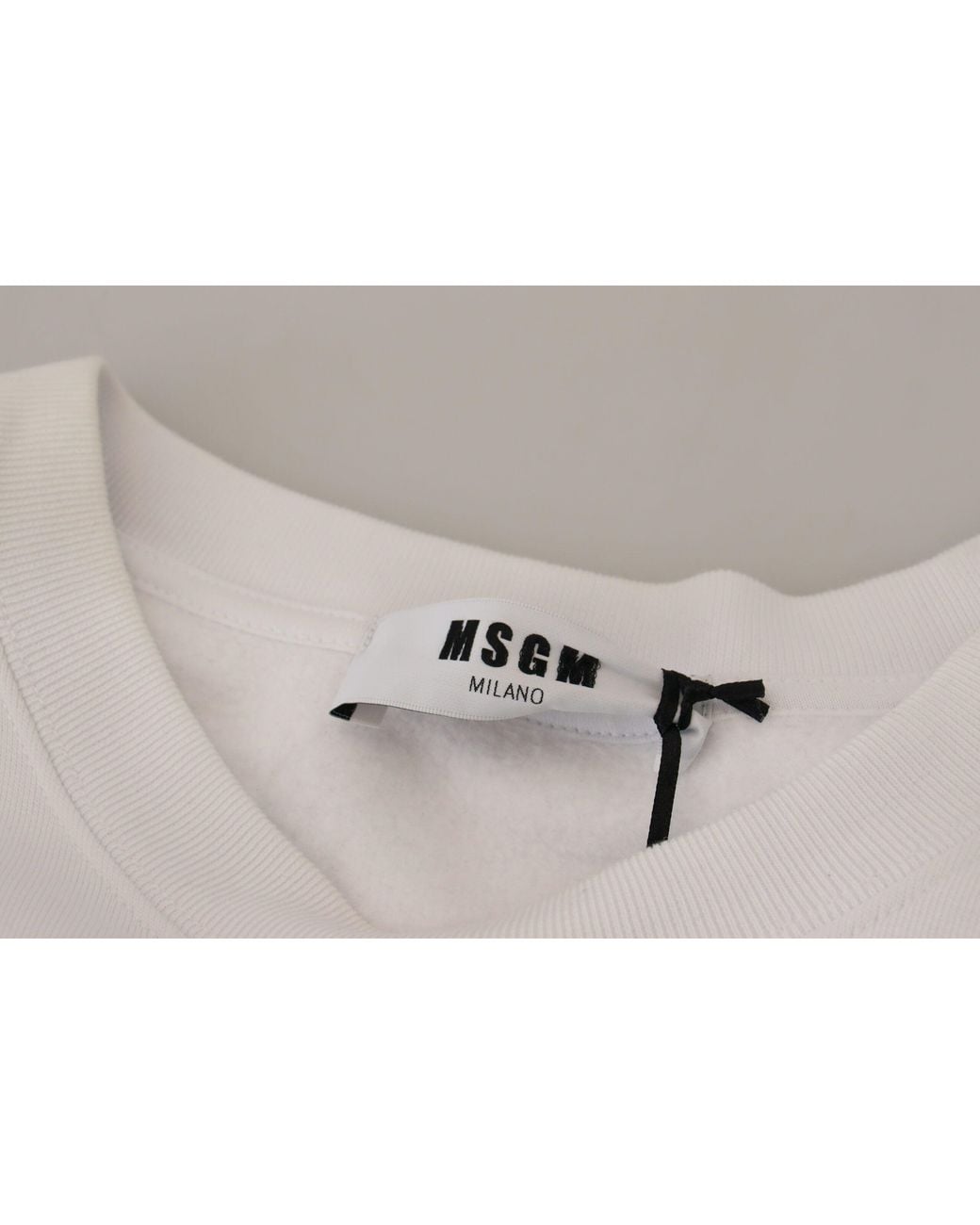 MSGM Gray Cotton Crewneck Pullover Sweatshirt Sweater for men