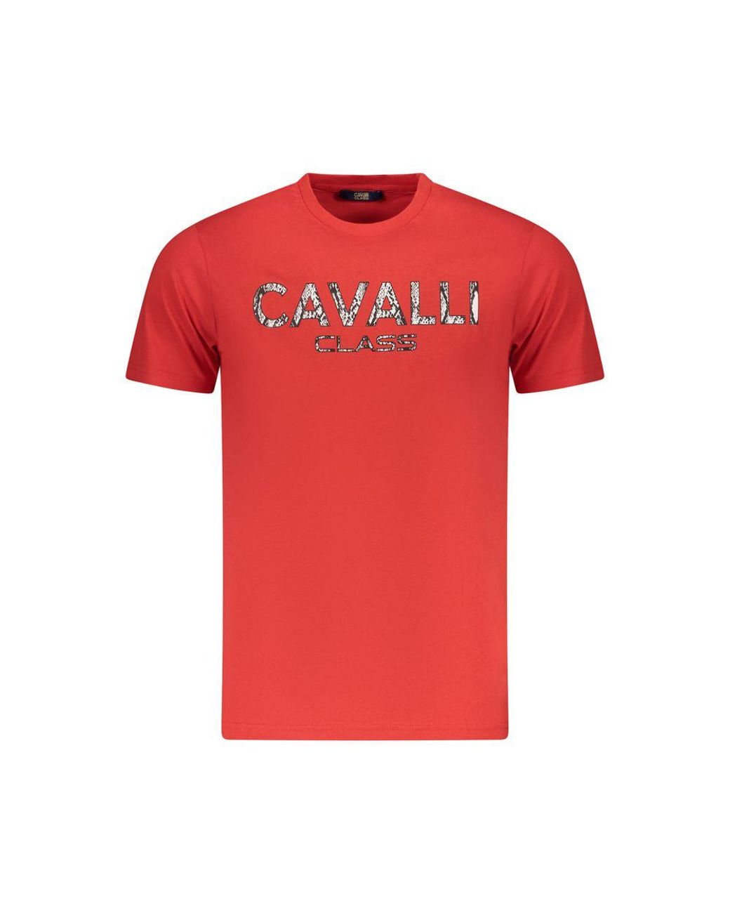 Roberto Cavalli Red Cotton T-Shirt for men