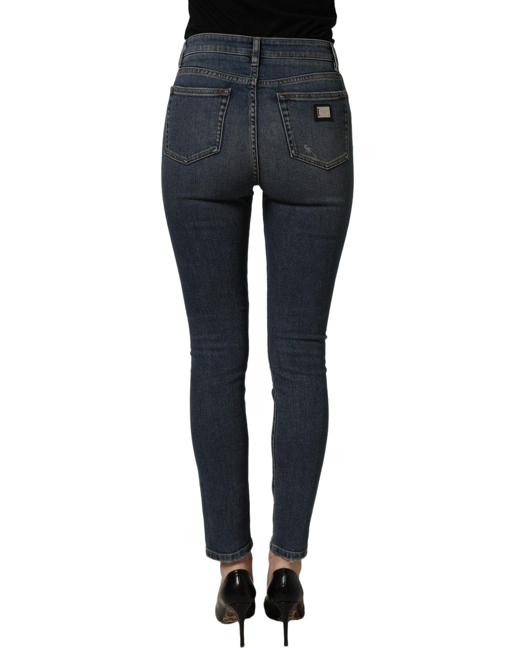 Dolce & Gabbana Blue Cotton Stretch Skinny Denim Trouser Jeans