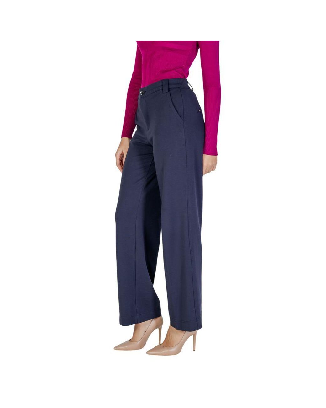 Street One Blue Viscose Casual Pants