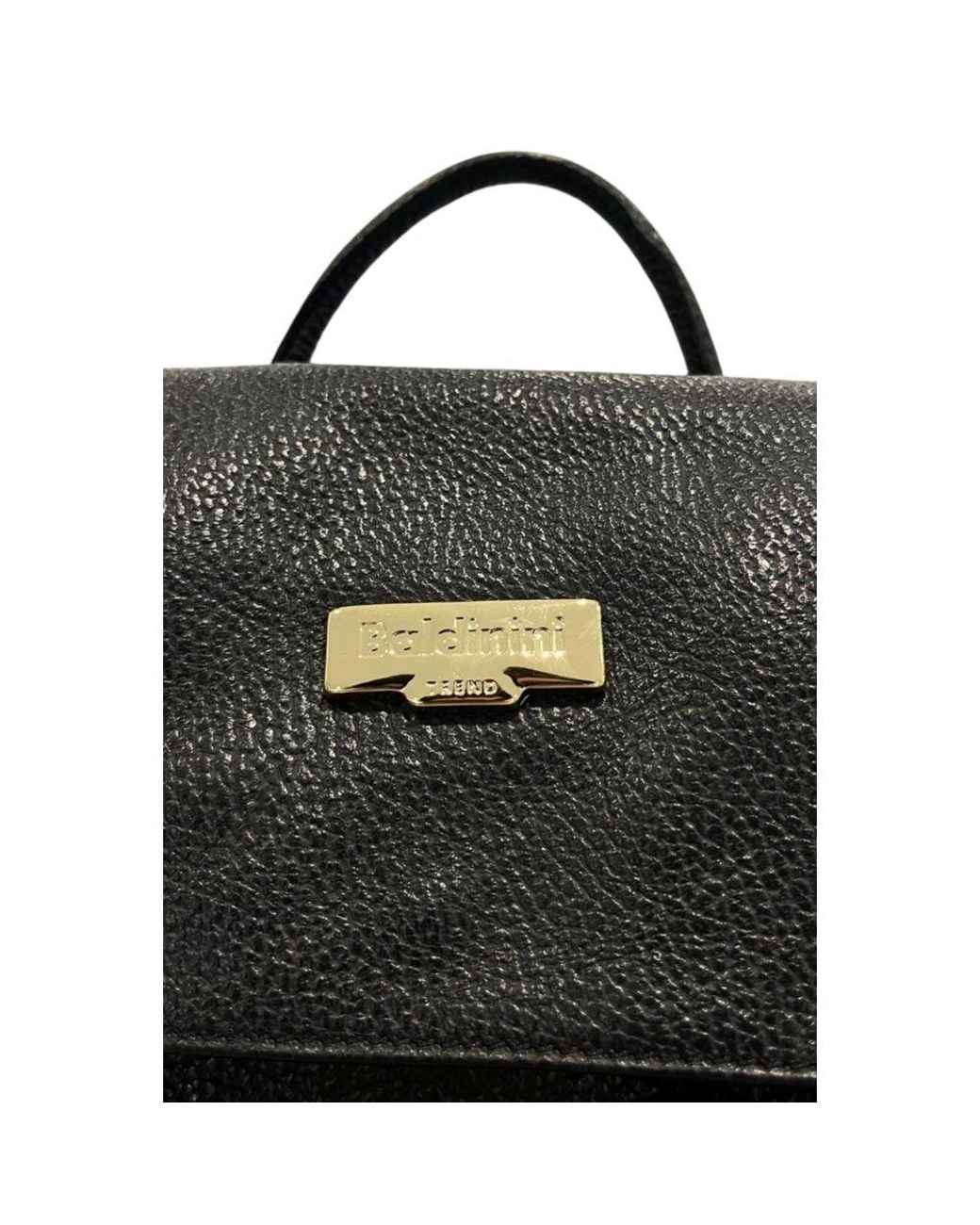 Baldinini Black Leather Backpack